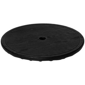 20" Umbrella Table Tray Portable Round Table Top for Beach, Patio, Garden, Swimming Pool, Deck, Black