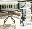 Gray 6 Piece Patio Dining Set for 4 with Umbrella round Glass Table And 4 Folding Chairs Garden Outdoor Furniture
