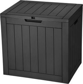 30 Gallon Deck Box Outdoor Storage Box, Waterproof Resin Package Delivery and Storage Box with Lockable Lid for Patio Furniture Cushions