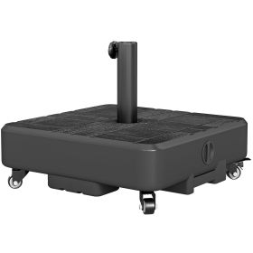 Patio Umbrella Base Outdoor Umbrella Stand with Wheels for 1.5"/1.9" Poles