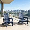 Set of 2 Outdoor Chairs with Cup Holder Comfortable Garden Furniture for Backyard Patio Lawn