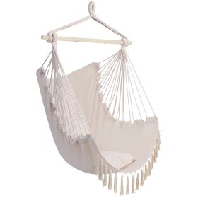 Pillow Tassel Hanging Chair Beige