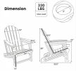 Set of 2 HDPE Adirondack Chairs with Cup Holder Wooden Texture for Patio Outdoor Garden Furniture