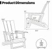 Set of 2 Outdoor Adirondack Chairs with Cup Holder Comfortable Garden Furniture for Backyard Patio Lawn
