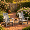 Set of 2 Outdoor Adirondack Chairs with Cup Holder Comfortable Garden Furniture for Backyard Patio Lawn