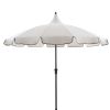 9ft Outdoor Round Market Patio Umbrella with Off-White Canopy and Black Trim