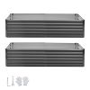 2 Pack Galvanized Raised Garden Beds, 6.67 x 3.35 x 1.51 ft, Rectangular Metal Planter Boxes Kit Outdoor, Elevated Planting Box with Gloves, Alu-Zinc