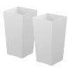 Tall Planters Set of 2, 22 Inch Large Outdoor Taper Planters for Outdoor Indoor Plants, Front Porch Plastic Modern Flower Pots with Casters