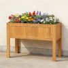 Wood Raised Garden Bed Elevated Planter Box with Bed Liner and Drainage Holes for Vegetables Flowers Herbs for Garden, Backyard, Balcony or Patio