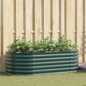 Raised Bed Green 62.99 x 31.50 x 17.32 in Steel