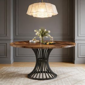 Round Dining Table for 4-6, Farmhouse Circle Kitchen Table