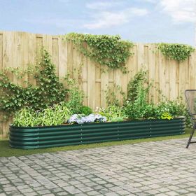 Raised Bed Green 157.48 x 31.50 x 17.32 in Steel