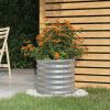 Garden Planter Galvanized Steel 15.7"x15.7"x14.2" Silver