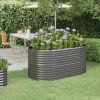 Garden Raised Bed Galvanized Steel 59.8"x31.5"x26.8" Gray