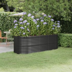 Garden Raised Bed Galvanized Steel 88.2"x31.5"x26.8" Anthracite