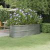 Garden Raised Bed Galvanized Steel 88.2"x31.5"x26.8" Silver