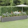 Garden Raised Bed Galvanized Steel 173.2"x31.5"x26.8" Gray