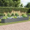Garden Raised Bed 157.5"x31.5"x17.3" Galvanized Steel Gray