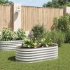 Garden Raised Bed 63"x31.5"x17.3" Galvanized Steel Silver