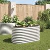 Garden Raised Bed 63"x31.5"x31.9" Galvanized Steel Silver