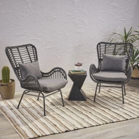Tapscott Wicker Patio Chair with Cushions (Set of 2)