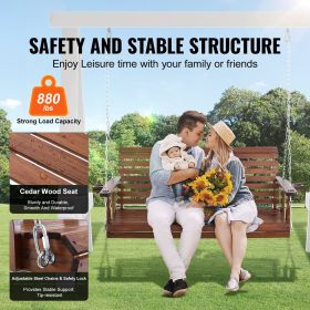 Wooden Porch Swing 5.5 ft, Patio bench swing for Courtyard & Garden, Upgraded 880 lbs Strong Load Capacity