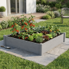 Raised Garden Bed 48x48x10'', Outdoor Wood Planter Box Over Floor, Tool-Free Assembly
