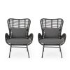 Tapscott Wicker Patio Chair with Cushions (Set of 2)