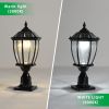 20"(H) Black Solar Powered LED Outdoor Lantern, Vintage Garden Light with Elegant Glass Design for Pathways, Yards, and Patios (1-Pack)