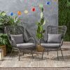 Tapscott Wicker Patio Chair with Cushions (Set of 2)
