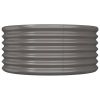 Garden Planter Galvanized Steel 31.5"x31.5"x14.2" Gray