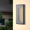 3-Tier 15.7 in Outdoor Light Fixture Black Exterior Wall Light LED Modern Wall Sconce Waterproof Outdoor Garage Lighting(2 Pack)