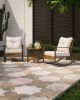 3 Piece Rocking Wicker Patio Conversation Set with Coffee Table with Sturdy Steel Frame Weather-Resistant, Foldable Design