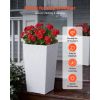 Tall Planters Set of 2, 22 Inch Large Outdoor Taper Planters for Outdoor Indoor Plants, Front Porch Plastic Modern Flower Pots with Casters