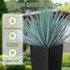 24" Resin Tall Planters for Outdoor Plants Set of 2, Large Taper Outdoor Planter Pots with 4 Drainage Holes, Without Trays