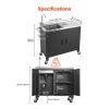 Outdoor Grill Cart with Sink and Storage Cabinet, 38 Inch Grill Table, Waterproof Kitchen Island with Stainless Steel Top, Spice Rack, Wheel
