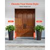Tall Planters Set of 2, 23 Inch Large Outdoor Taper Planters for Outdoor Indoor Plants, Front Porch Plastic Modern Flower Pots with Casters