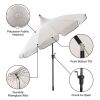 9ft Outdoor Round Market Patio Umbrella with Off-White Canopy and Black Trim