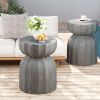 13" Modern Outdoor and Indoor Waterproof Coffee Table and Side Table Set, Durable MgO Cement Design, Suitable For Patio, Garden