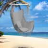 Pillow Tassel Hanging Chair Light Gray