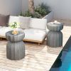 13" Modern Outdoor and Indoor Waterproof Coffee Table and Side Table Set, Durable MgO Cement Design, Suitable For Patio, Garden