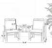 Brown Outdoor Patio Glider Chairs Set with Coffee Table 2-Seat Rocking Chair Swing And Breathable Sling for Backyard Garden Porch