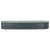 Garden Raised Bed 126"x31.5"x17.3" Galvanized Steel Gray