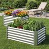 4 x 2 x 2 FT Galvanized Raised Garden Bed Rectangular Galvanized Metal Planter Box