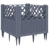 Garden Planter with Pegs Blue Gray 17.1"x17.1"x17.1" PP