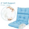 High Back Chair Cushions Set of 2, Waterproof Outdoor Rocking Chair Cushion with Ties, Rocking Chair Cushion for Outdoor Patio, Garden Porch