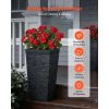 Tall Planters Set of 2, 23 Inch Large Outdoor Taper Planters for Outdoor Indoor Plants, Front Porch Plastic Modern Flower Pots with Casters
