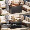 Upgraded Model - 43-inch Teak-colored Iron Plate Fire Pit Table