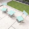 Direct Wicker 3-Piece Acacia Wood Patio Set – 2 Outdoor Dining  Folding Chairs and Square Coffee Table, Portable Garden Bistro Set