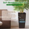 Pack of 2 Square Planter 22-Inch High Faux Rattan Design Flower Pot with Automatic Watering System for Porch Patio Backyard Makes Keeping Flowers Brow
